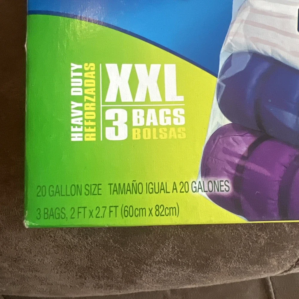 NEW Ziploc Big Bags Discontinued Heavy Duty XXL 3 Bags 20 Gallon 2' x 2.7'